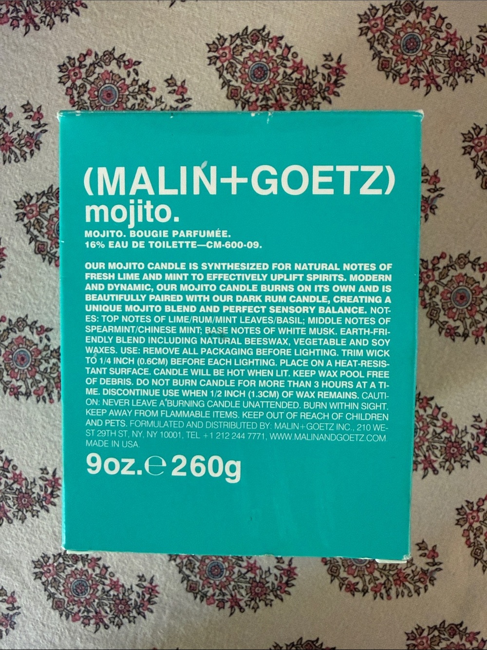 Malin+Goetz Mojito Candle- NIB